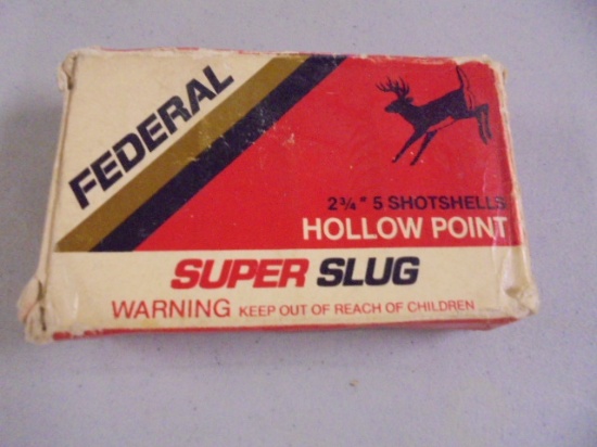 5 Round Box of Federal 12ga Magnum Hollowpoint Super Slugs