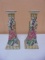 Matching Pair of Porcelain Candle Holders