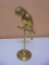 Solid Brass Parrott On Perch