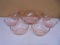 Vintage Ancoroc France Pink Swirl 7pc Salad Set
