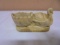 Vintage Carmel Slag Glass Goose w/ Cart Salt Dip