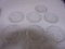 Set of 7 Vintage Rose Pattern Glass Coasters