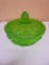 Vintage Indiana Glass Glass Satin Diamond Cut Lidded Candy Dish