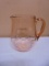 Vintage Swirl Pink Glass Pitcher