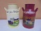 2 Metal Hand Painted Milk Can Décor Pieces