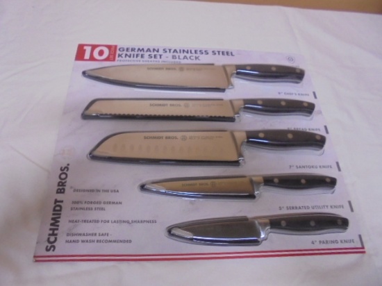 10pc Set of Schmidt Bros German Stainless Steel Knife Set
