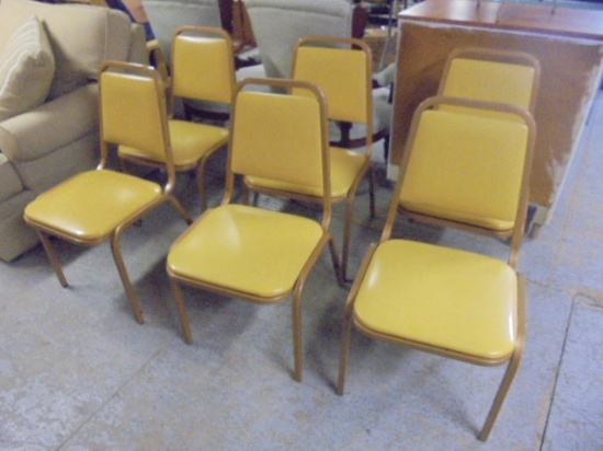 Set of 6 Heavy Duty Cushioned Stacking Chairs