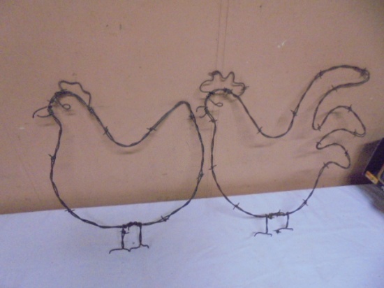 2 Barbed Wire Chickens