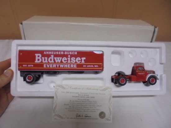 Special Edition Matchbox Collectibles Die Cast 1948 Budweiser Diamond T Tractor Trailer
