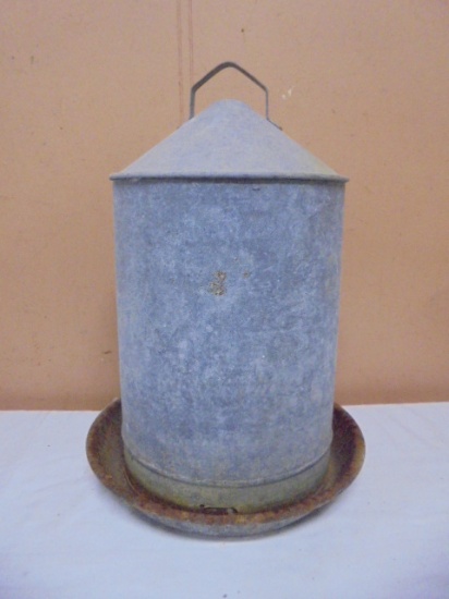 Galvinized Metal Chicken Waterer