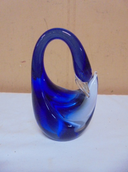 Beautiful Cobalt Art Glass Swan