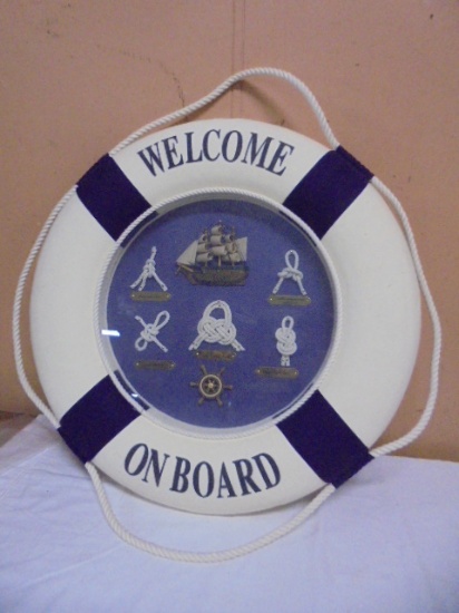 Welcome on Board Life Buoy Wall Décor