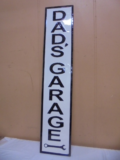 Dad's Garage Porcelain Over Steel Sign