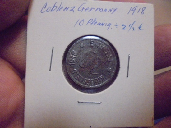 1918 Coblene Germany 10 Pfenning