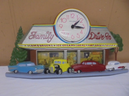 Vintage Homco Family Drive-In Wall Clock