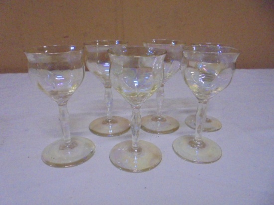 Set of 6 Vintage Iridescent Cordials