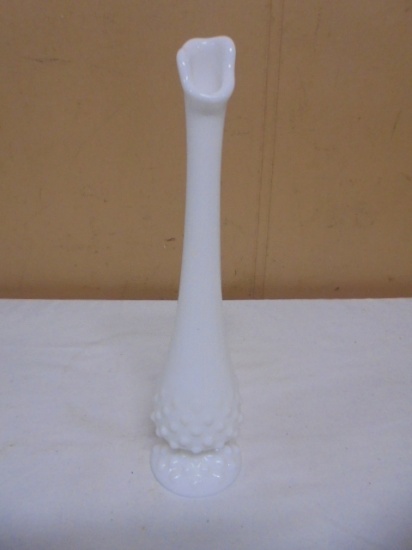 Vintage Fenton Hobnail Milk Glass Vase