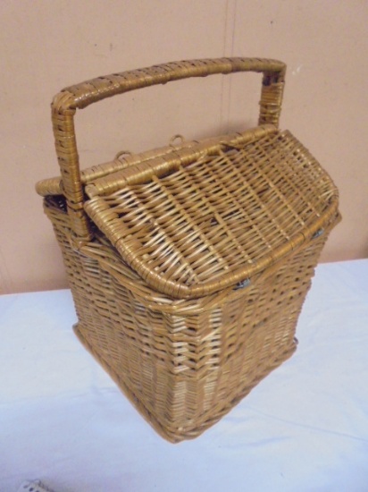 Wicker Doubled Lighted Sewing/Knitting Basket