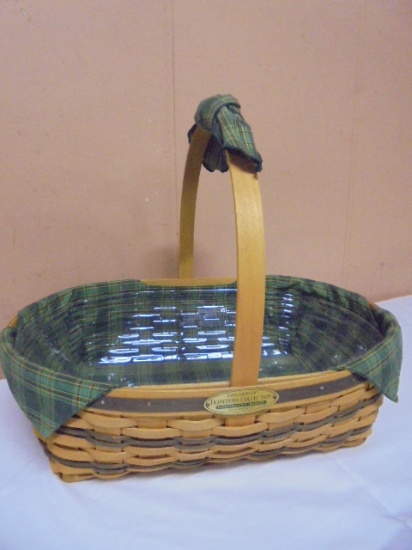 1998 Longaberger Traditions Collection Hospitality Basket w/ Liner & Protector
