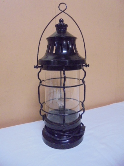Metal & Glass Electric Lantern