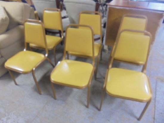Set of 6 Heavy Duty Cushioned Stacking Chairs