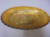 Vintage Marigold Carnival Glass Windmill Pickle Dish