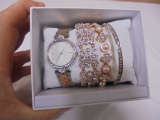 Ladies Wristwatch & Bracelet Set