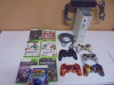 Xbox 360 Video Game System w/ 5 Controlers & 7 Games