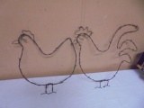 2 Barbed Wire Chickens