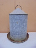 Galvinized Metal Chicken Waterer