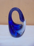 Beautiful Cobalt Art Glass Swan