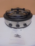 GE 3 Crock Round Slow Cooker