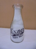 Vintage Exner Dairy 1 Pint Glass Milk Bottle