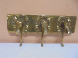 Brass Triple Horse Head Wall Hook