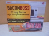 Bacon Boss Microwave Bacon Cooker w/ Tempered Glass Press