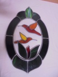 Beautiful Stained Glass Piece w/ Hummingbirds