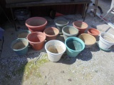 Large Group of 3 Composite Planters