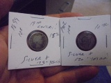 1899 & 1902 Silver Barber Dimes
