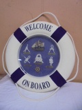 Welcome on Board Life Buoy Wall Décor