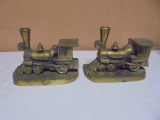 Vintage Set of Metal Locomotive Bookends