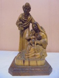 Vintage Carved Wood Holy Family Figural