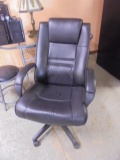 Black Leather Rolling Office/Desk Chair