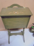 Vintage Painted Wooden Sewing Cabinet Full of Sewing Supplies
