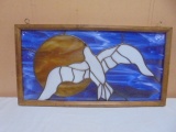 Beautiful Stained Leaded Glass Framed Piece