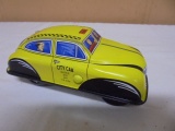 City Cab Tin Type Push Down Car