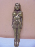 Vintage Large Partial Nude Brass Indian Wall Art