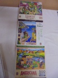 Group of (3) 500pc Jigsaw Puzzles