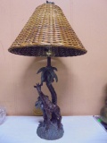 Beautiful Giraffe & Palm Tree Table Lamp