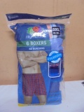 6 Pair Pack of Fruit of the Loom Men's Boxers