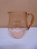 Vintage Swirl Pink Glass Pitcher